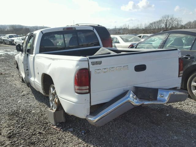 1B7GL23X3VS200697 - 1997 DODGE DAKOTA WHITE photo 3