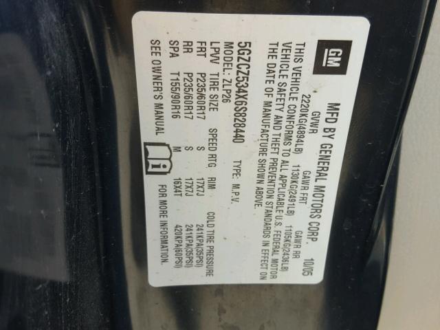 5GZCZ534X6S828440 - 2006 SATURN VUE GREEN photo 10