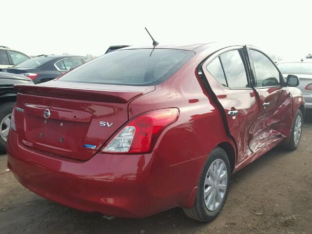 3N1CN7AP4EL801143 - 2014 NISSAN VERSA RED photo 4