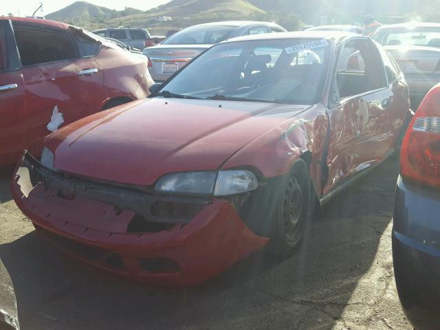 2HGEH2371PH535459 - 1993 HONDA CIVIC VX RED photo 2