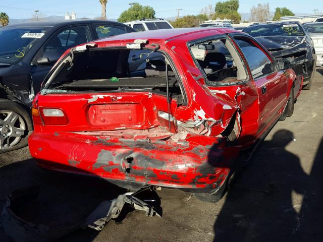 2HGEH2371PH535459 - 1993 HONDA CIVIC VX RED photo 4