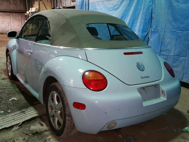 3VWCD31Y75M306184 - 2005 VOLKSWAGEN NEW BEETLE BLUE photo 3