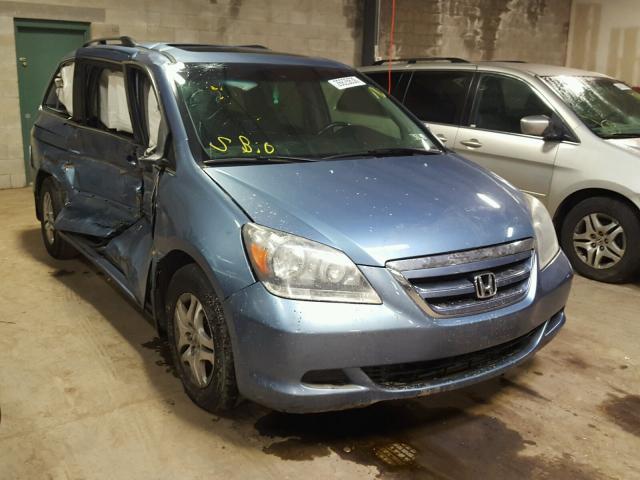 5FNRL38716B093641 - 2006 HONDA ODYSSEY EX BLUE photo 1