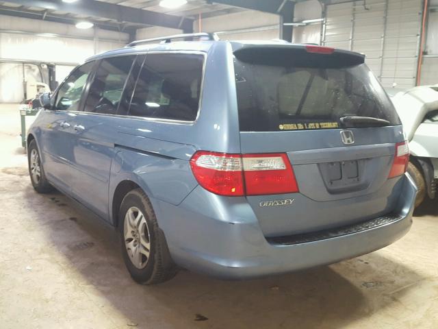 5FNRL38716B093641 - 2006 HONDA ODYSSEY EX BLUE photo 3