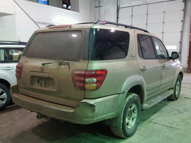 5TDBT44A91S023656 - 2001 TOYOTA SEQUOIA SR BEIGE photo 4