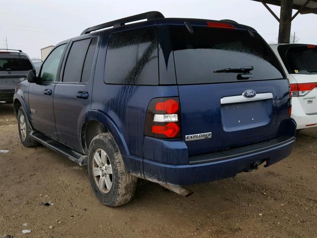 1FMEU63EX8UA94263 - 2008 FORD EXPLORER X BLUE photo 3