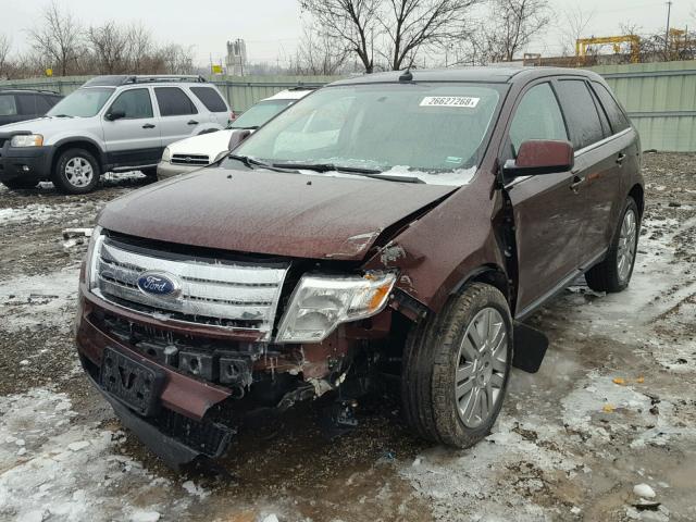 2FMDK4KC4ABB79732 - 2010 FORD EDGE LIMIT MAROON photo 2