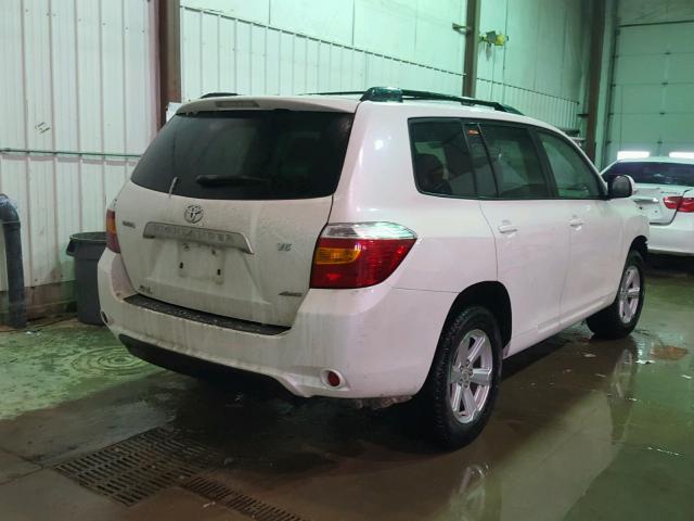 JTEES41A392132584 - 2009 TOYOTA HIGHLANDER WHITE photo 4