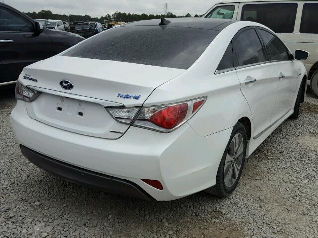 KMHEC4A46FA132037 - 2015 HYUNDAI SONATA HYB WHITE photo 4