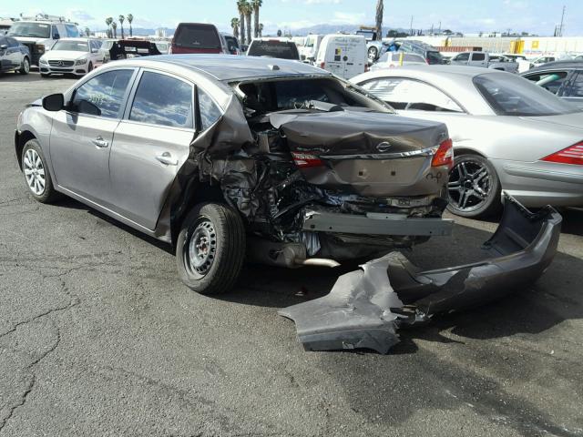 3N1AB7AP9FY330532 - 2015 NISSAN SENTRA S GRAY photo 3