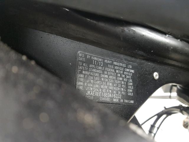 JKAEXEE18EDA16332 - 2014 KAWASAKI EX650 E GRAY photo 10