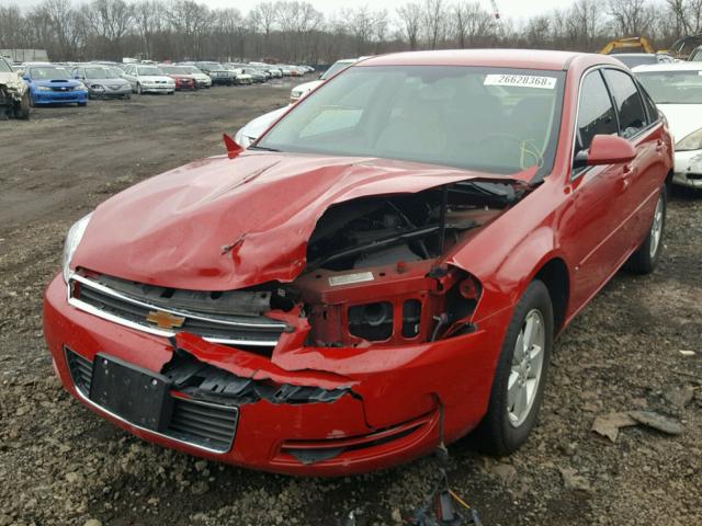 2G1WT58KX89177976 - 2008 CHEVROLET IMPALA LT RED photo 2