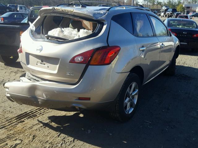 JN8AZ18U69W105759 - 2009 NISSAN MURANO S BEIGE photo 4