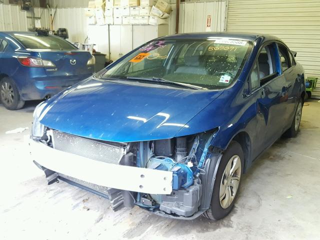 2HGFB2F54EH507071 - 2014 HONDA CIVIC LX BLUE photo 2