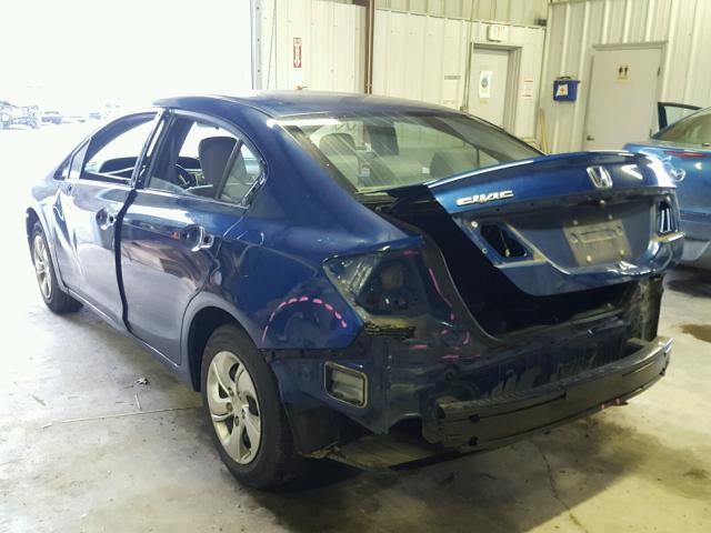 2HGFB2F54EH507071 - 2014 HONDA CIVIC LX BLUE photo 3