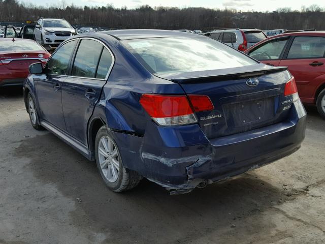 4S3BMBG63A3214824 - 2010 SUBARU LEGACY 2.5 BLUE photo 3