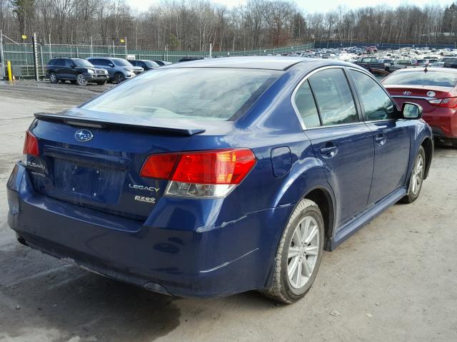 4S3BMBG63A3214824 - 2010 SUBARU LEGACY 2.5 BLUE photo 4