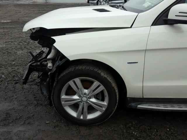 4JGDA5HB0CA023693 - 2012 MERCEDES-BENZ ML 350 4MA WHITE photo 9