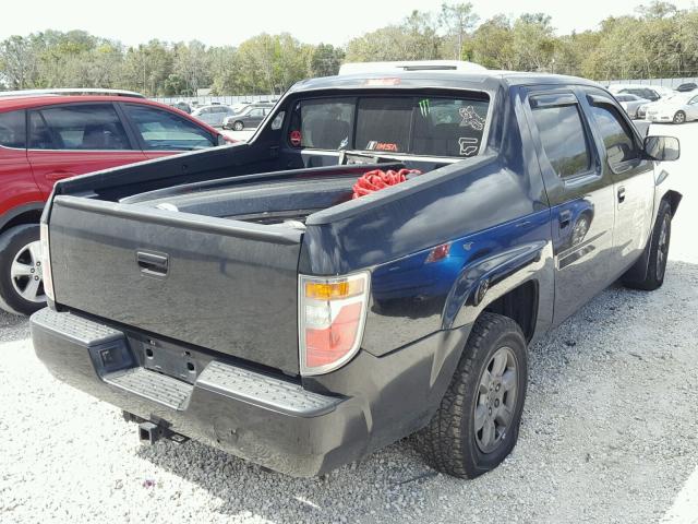 2HJYK16397H506853 - 2007 HONDA RIDGELINE BLACK photo 4