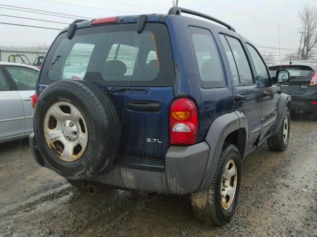 1J4GL48K63W669579 - 2003 JEEP LIBERTY SP BLUE photo 4