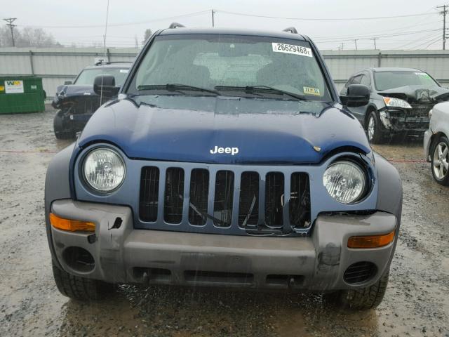 1J4GL48K63W669579 - 2003 JEEP LIBERTY SP BLUE photo 9