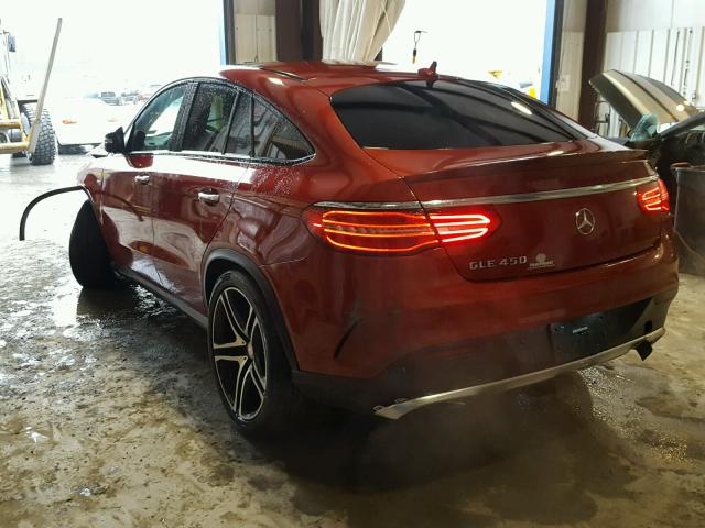 4JGED6EB0GA025326 - 2016 MERCEDES-BENZ GLE COUPE RED photo 3