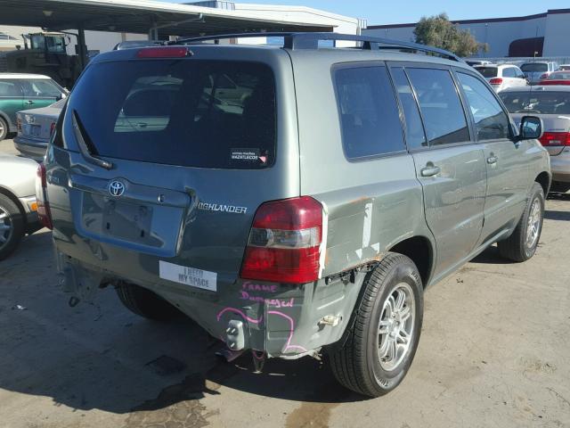 JTEGD21A640092254 - 2004 TOYOTA HIGHLANDER GREEN photo 4