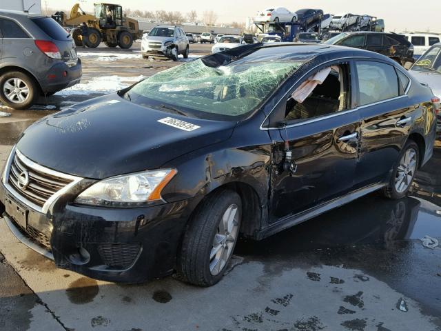 3N1AB7AP7EY308706 - 2014 NISSAN SENTRA S BLACK photo 2