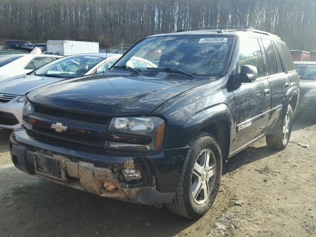 1GNDT13S642286384 - 2004 CHEVROLET TRAILBLAZE BLACK photo 2