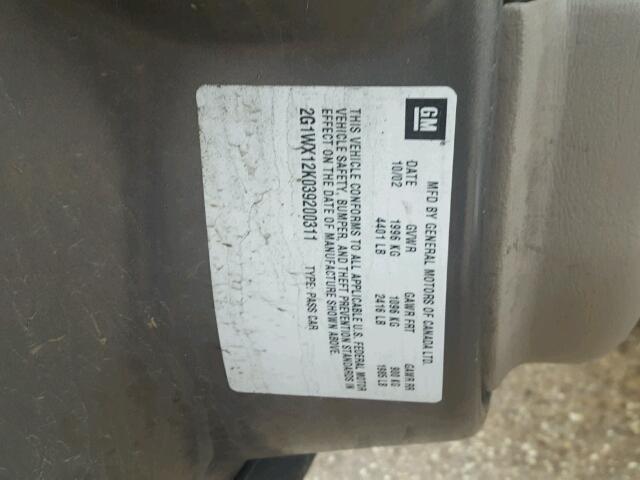 2G1WX12K039200311 - 2003 CHEVROLET MONTE CARL 灰色 照片 10