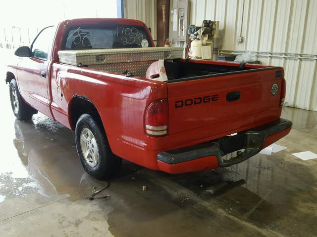 1B7FL26X31S345336 - 2001 DODGE DAKOTA RED photo 3