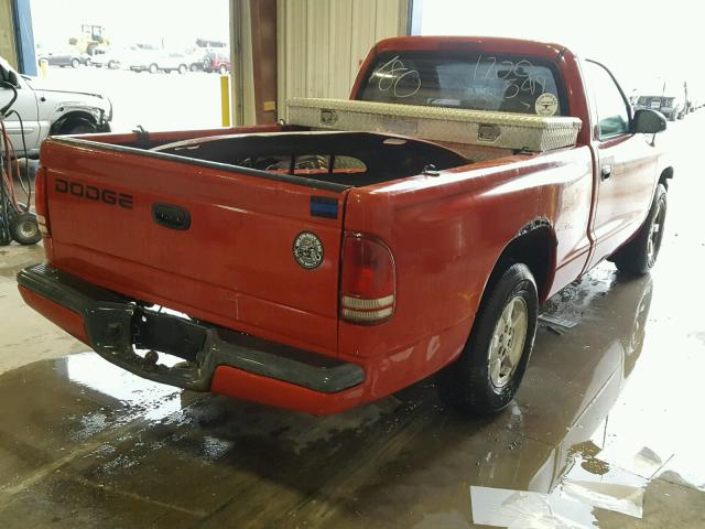 1B7FL26X31S345336 - 2001 DODGE DAKOTA RED photo 4