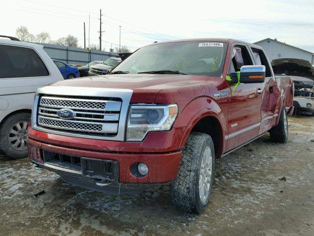 1FTFW1ET5EFC51148 - 2014 FORD F150 SUPER MAROON photo 2