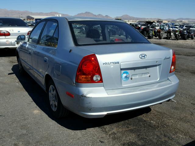 KMHCG45C35U653503 - 2005 HYUNDAI ACCENT GL SILVER photo 3