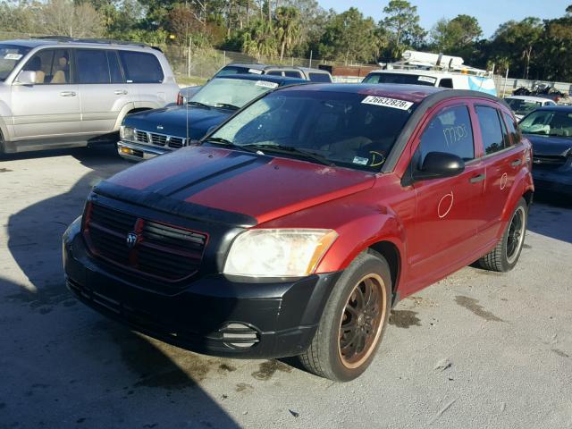 1B3HB48B07D223900 - 2007 DODGE CALIBER SX RED photo 2