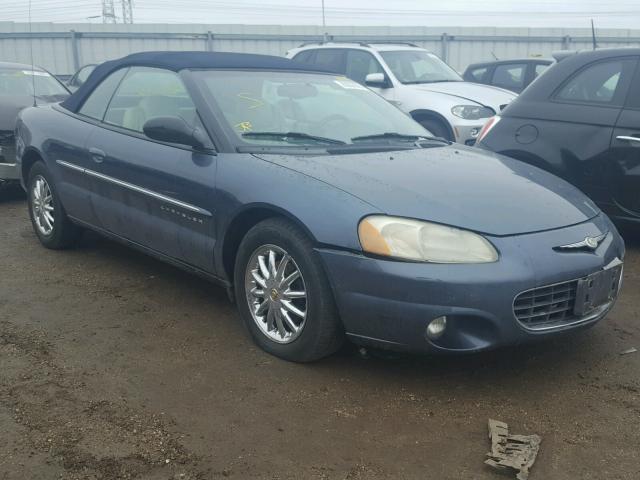 1C3EL65U61N725042 - 2001 CHRYSLER SEBRING LI BLUE photo 1