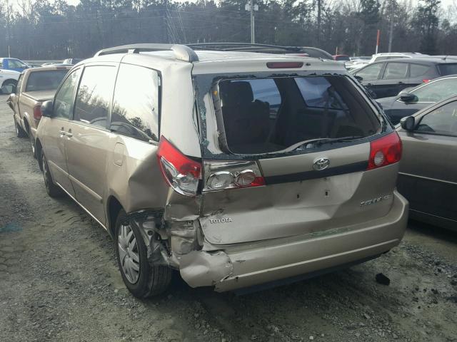 5TDZA23C76S533605 - 2006 TOYOTA SIENNA CE BEIGE photo 3