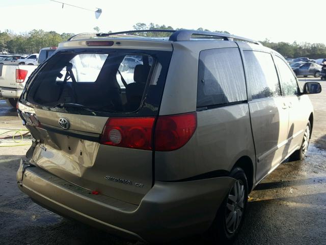 5TDZA23C76S533605 - 2006 TOYOTA SIENNA CE BEIGE photo 4