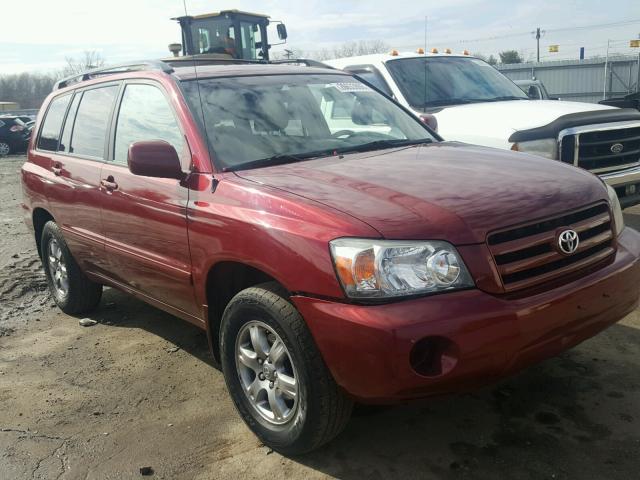 JTEHD21A950037531 - 2005 TOYOTA HIGHLANDER BURGUNDY photo 1