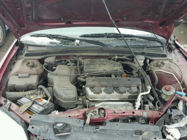 2HGES16593H558441 - 2003 HONDA CIVIC LX MAROON photo 7