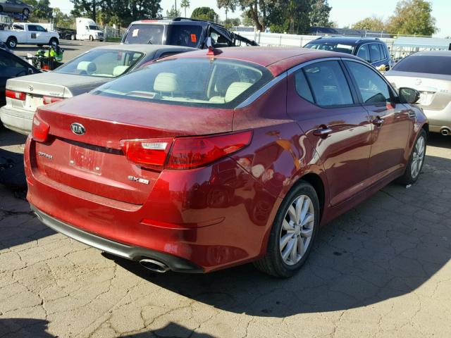 5XXGN4A76FG389334 - 2015 KIA OPTIMA EX RED photo 4