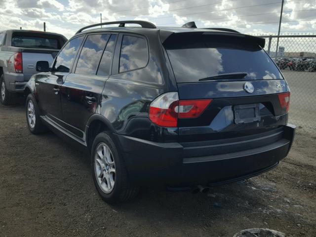 WBXPA73445WC49589 - 2005 BMW X3 2.5I BLACK photo 3