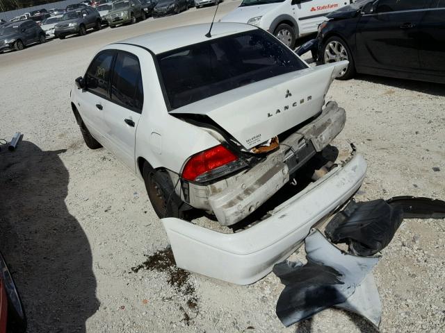 JA3AJ26E42U074161 - 2002 MITSUBISHI LANCER ES WHITE photo 3