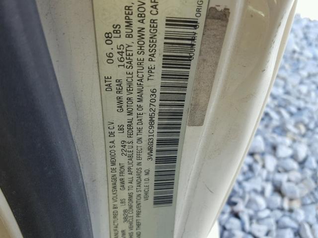 3VWRG31C98M527036 - 2008 VOLKSWAGEN NEW BEETLE 奶油色 照片 10