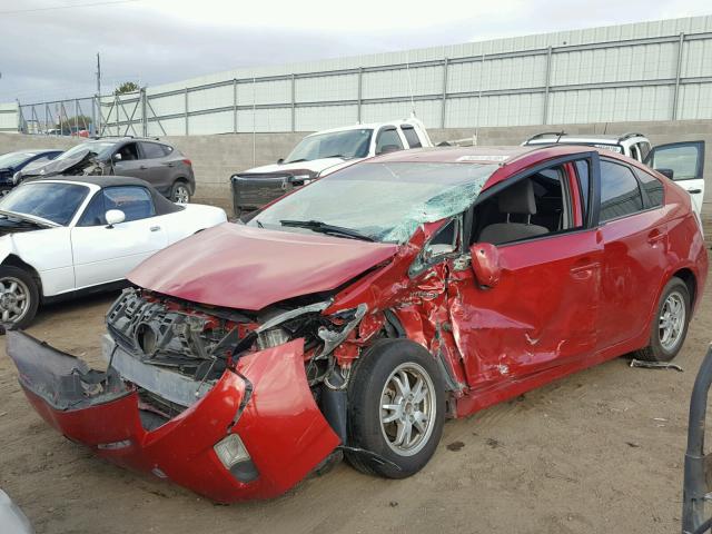 JTDKN3DU0A0090700 - 2010 TOYOTA PRIUS RED photo 2