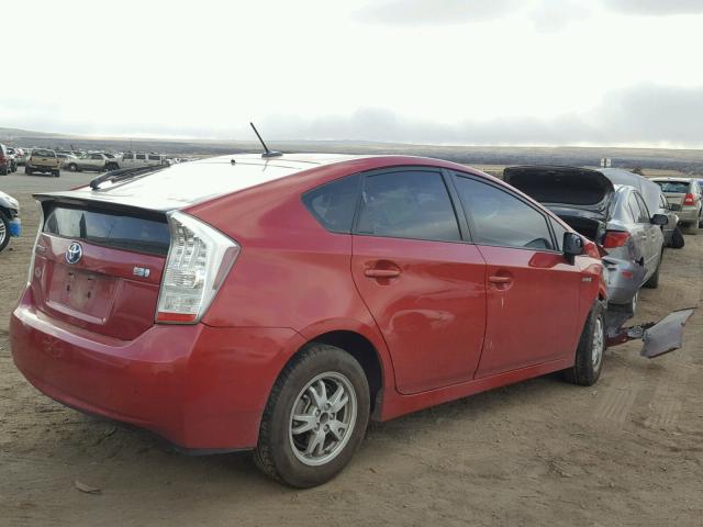 JTDKN3DU0A0090700 - 2010 TOYOTA PRIUS RED photo 4