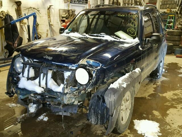 1J4GL48K83W703912 - 2003 JEEP LIBERTY SP BLUE photo 2