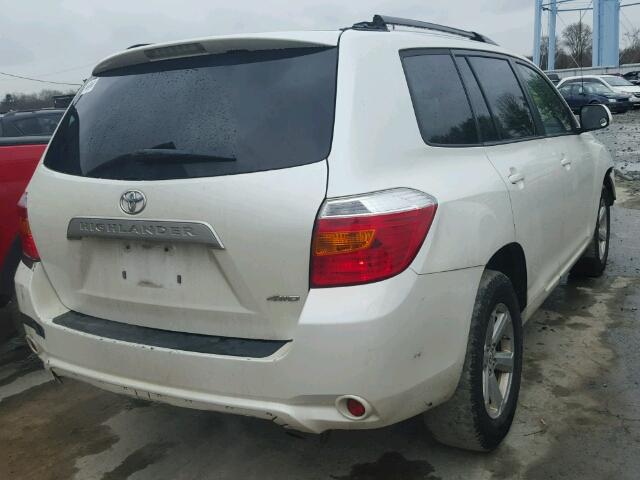 JTEBK3EH9A2158373 - 2010 TOYOTA HIGHLANDER WHITE photo 4