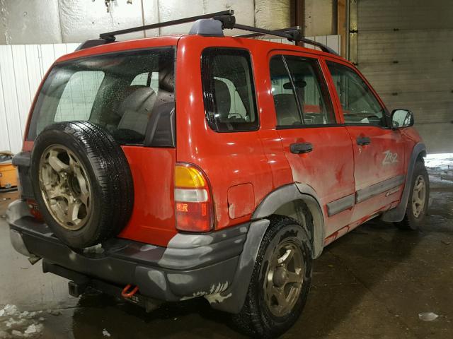 2CNBJ734316937118 - 2001 CHEVROLET TRACKER ZR RED photo 4