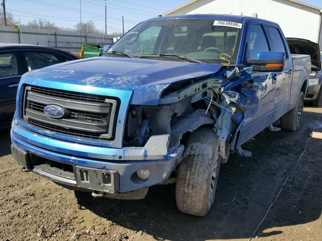 1FTFW1ETXEKE38618 - 2014 FORD F150 SUPER BLUE photo 2